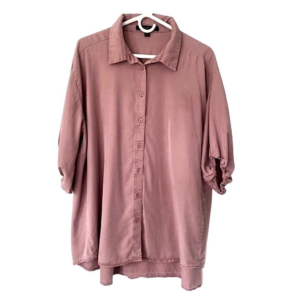 Marc New York oversize puff sleeve button down blouse size XS